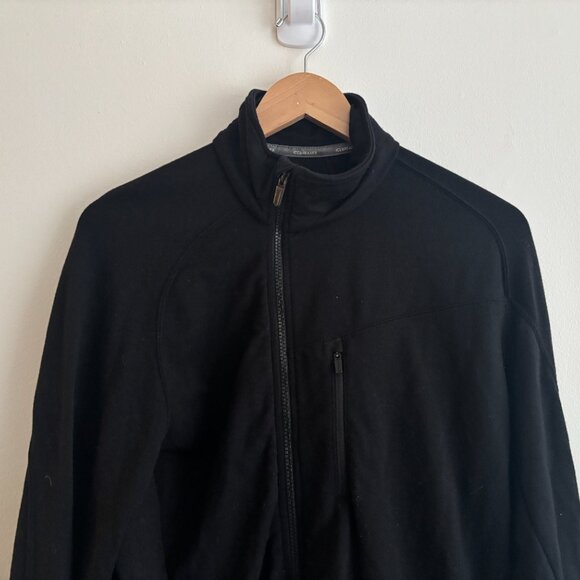 $350 Icebreaker Asymmetrical Black Merino Wool Zippered Jacket- Medium - Picture 2 of 10